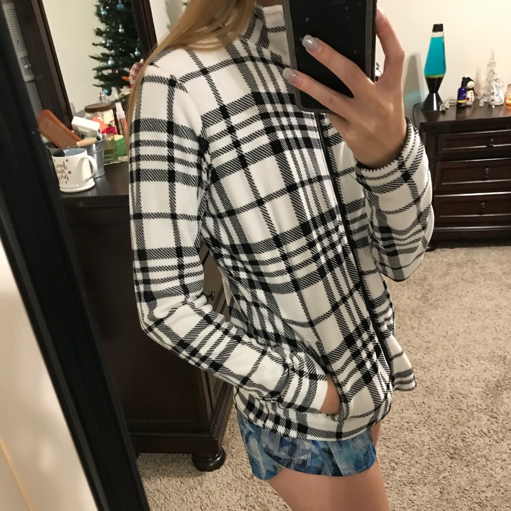White and Black striped sweater